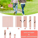 Waterproof Picnic Mat with Carry Handle, 100x150cm, Pink Gingham for Camping Beach Park Outdoor Activities