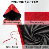 Reversible Hooded Long Cape, Black & Red Double‑Sided Unisex Cloak, Halloween Cosplay Costume for Vampire Reaper Witch Pirate In Australia - Darrahopens