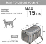 Soft‑Sided Pet Carrier Bag, Airline Approved Dog Carrier, L Size Collapsible Pet Travel Basket for Small Dogs, Cats, Puppies and Rabbits