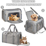 Soft‑Sided Pet Carrier Bag, Airline Approved Dog Carrier, L Size Collapsible Pet Travel Basket for Small Dogs, Cats, Puppies and Rabbits