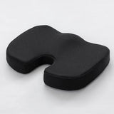 Black Ergonomic U‑Shaped Memory Foam Seat Cushion, Tailbone Relief & Posture Support with Breathable Cover