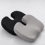 Black Ergonomic U‑Shaped Memory Foam Seat Cushion, Tailbone Relief & Posture Support with Breathable Cover