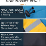 Dog Rain Coat, Waterproof Wind‑Proof Winter Dog Jacket with Reflective Stripes, for Small & Medium Dogs, Blue‑Black, Size XXL