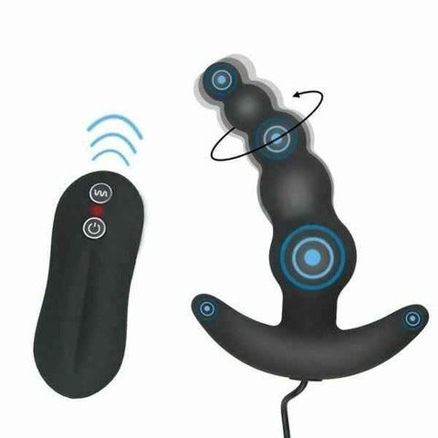 House Of Dasein Anal Beads Vibrator 10 Speeds Remote Prostate Massager Butt Plug - Black