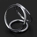 House Of Dasein Triple Stainless Steel Cock Ball Ring Chastity Device Bdsm - Silver - L