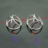 House Of Dasein Triple Stainless Steel Cock Ball Ring Chastity Device Bdsm - Silver - S