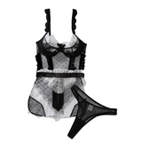 House Of Dasein Hollow Out Backless No Take Off Seductive Jumpsuit With Steel Ring - Black And White - S
