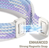 Magnetic Braided Band Compatible with Samsung Galaxy Watch 8 Band 40mm 44mm/Galaxy Watch 8 Classic 46mm Women Men, Stretchy Nylon Fabric Sport Strap No Gap Soft Comfort Wristband Accessories