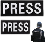 2 PCS Reflective Press Patch Night Vision & Reflective Printed Letters Patches with Hook & Loop for Guard Vest Jacket Back Panel, Small (5.7" x 2.5"), Large (10.7" x 3.9")