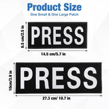 2 PCS Reflective Press Patch Night Vision & Reflective Printed Letters Patches with Hook & Loop for Guard Vest Jacket Back Panel, Small (5.7" x 2.5"), Large (10.7" x 3.9")