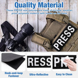 2 PCS Reflective Press Patch Night Vision & Reflective Printed Letters Patches with Hook & Loop for Guard Vest Jacket Back Panel, Small (5.7" x 2.5"), Large (10.7" x 3.9")