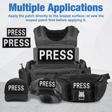 2 PCS Reflective Press Patch Night Vision & Reflective Printed Letters Patches with Hook & Loop for Guard Vest Jacket Back Panel, Small (5.7" x 2.5"), Large (10.7" x 3.9")