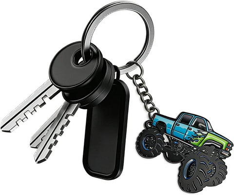 4 Wheeler Off-road Keychain, Cool Flame Pattern Decorative Ring, Anti-rust Lightweight Key Holder, for Men (Black) In Australia - Darrahopens