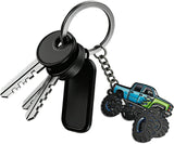 4 Wheeler Off-road Keychain, Cool Flame Pattern Decorative Ring, Anti-rust Lightweight Key Holder, for Men (Black)
