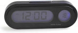 Car Clock, LED Luminous Dashboard Digital Clock, Angle-Adjustable Dual Screen Display for 12/24 Hours Switching Time & Temp, Self-Adhesive Mini Parts for Car & Home (Black)