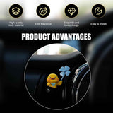 Car Air Vent Clip, 3D Stereo Cartoon Duck Decoration with Rotating Windmill, Cute Creative Dashboard Fan Outlet Trim with Adjustable Back Clip, Universal Diffuser Ornament for Cars (Yellow)