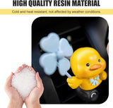 Car Air Vent Clip, 3D Stereo Cartoon Duck Decoration with Rotating Windmill, Cute Creative Dashboard Fan Outlet Trim with Adjustable Back Clip, Universal Diffuser Ornament for Cars (Yellow)