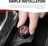 Car Cigarette Lighter Socket Cover, No Smoking Sign Safety Cap with Sealing Rubber Ring, Waterproof Anti-rust Decorative Plug, 12 Volt Power Source Car Outlet Protector (Black)