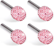 4 PCS Bling Car Door Lock Covers, Luxury Rhinestone-encrusted Door Latch Cap, Anti-rust Non-slip Pull Knob Decorative Cover, Universal Sparkly Interior Modification for Most Cars (Pink)