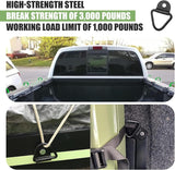 4 PCS Cargo Tie Down Anchors, Heavy Duty V-Shaped Trunk Hook, Multi-Function Anti-Rust Secure Anchor, Universal Embedded Installation Accessory for Off-Roads Trailers Trucks SUVs (Black)