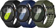 Sport Band for Samsung Galaxy Watch 7 6 5 4 Watch 6 4 Classic Watch 5 Pro | 20mm No Gap Bands for Samsung Watch Band, Soft Durable Silicone Strap for Galaxy Watch 7 Band Men, Breathable, Waterproof