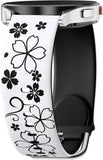 Floral Engraved Band-Compatible with Samsung Galaxy Watch 7 Band 6 4 5 40mm 44mm/5 Pro/6 4 Classic/Active 2, 20mm Cute Two-Tone Flower Soft Silicone Sport Strap for Samsung Watch Bands Women Men