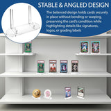 12 Pcs Trading Card Display Stand Clear Acrylic Baseball Card Display Picture Holder Stands for PSA Graded Cards, Ideal for Sports Cards, Trade Shows (Cards Not Included)