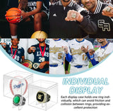9 Packs Championship Ring Display Case Clear Small Showcase with Stands for Baseball Softball Championship Rings Cheer Leading Rings 2.17 Inch