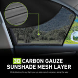 2 PCS Car Side Window Shades, Double-Layer Sun Blocking & Heat Insulation Shield for Baby Kids, Mesh Full/Half Privacy Protection & Ventilation Curtain, Foldable Cover for Most Cars (Black)
