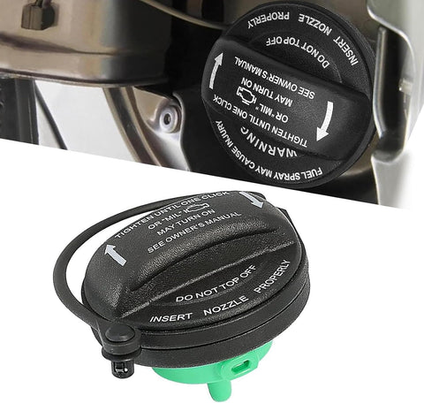 Gas Cap, 5C0201550T 5Q0201550L Fuel Tank Sealing Cover, Tight Fitting Leak-proof Fuel Cap with Rubber Ring, Compatible with Audi and VW Jetta Gti Golf Tiguan (Black)