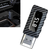 Car USB Bluetooth Receiver, 5.3 Chip Wireless FM Transmitter with LED Display, Adjustable Audio Adapter with USB Interface and 0.13" Jack, Universal Modification for Stereo System (Black)