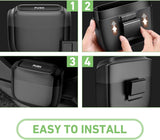 Car Trash Can, Portable Push to Open Storage Bucket with 30 Trash Bags, Waterproof Anti-Leak Hanging Clutter Canister with Lid, Universal Large Capacity Supplies Box for Car Truck Van (Black)
