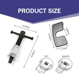 Car Brake Pad Replacement Tool, Disc Brake Caliper Compression Tool Kit, Anti-rust Piston Rewind Device with 2 Adapters and C-shaped Plate, Universal Repair Accessory for Cars (Silver)