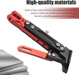 Motorcycle Kickstand, Anti-slip Height Adjustable Side Stand, Cool Anti-rust Modified Parking Foot Support, Universal Exterior Accessory for Scooter E-bike Motorbike Motocross (Red)