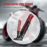 Motorcycle Kickstand, Anti-slip Height Adjustable Side Stand, Cool Anti-rust Modified Parking Foot Support, Universal Exterior Accessory for Scooter E-bike Motorbike Motocross (Red)
