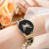 Flower Engraved Band and Stylish Metal Strap Compatible with Samsung Galaxy Watch 7 Band/FE 6 5 4 40mm 44mm,Galaxy Active 2, 20mm Watch Pretty Strap with Decorative Charms Accessories Women