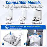 8 Pcs VCA-RDB95 Dust Bags Replacement Parts for Samsung Jet Bot Vacuum | For SAMSUNG Jet Bot AI+/Jet Bot+/Bespoke Jet Bot Combo AI vacuum clean station, 2.5L capacity, Non-woven & melt-blown fabric