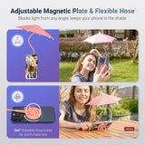 Pink+ Yellow：Magnetic Cell Phone Umbrella for Sun,Outdoor Phone Sun Shade Shield