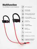 LFS Bluetooth Headphones, Wireless Earbuds IPX7 Waterproof Sports Earphones with Mic HD Stereo Sweatproof in-Ear Earbuds Gym Running Workout 15 Hour Battery Sound Isolation Headsets