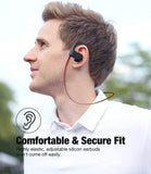 LFS Bluetooth Headphones, Wireless Earbuds IPX7 Waterproof Sports Earphones with Mic HD Stereo Sweatproof in-Ear Earbuds Gym Running Workout 15 Hour Battery Sound Isolation Headsets