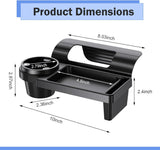 Car Window Storage Holder, Multi-function Cup Holder with Phone Slot & Storage Tray, ABS Anti-scratch Insert Extra Hanging Mount, Interior Organizer for Most Vehicles (Black)