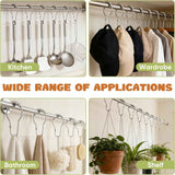 12 Shower Curtain Hooks, Suitable for Bathroom Shower rods for Rust-Proof Decorative Stainless Steel Shower Curtain Hooks, Silver