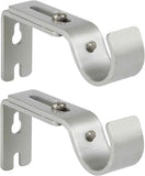 Heavy Duty Adjustable Curtain Rod Brackets Rod Holders for 1 Inch Rod, Silver Color, (Set of 2)