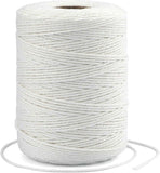 White String, 2MM 656 Feet White Cotton String, Cotton Bakers Twine for Meat, Roasting, Gift Wrapping, Gardening, Macrame, DIY Art & Crafts (200M/218Yard,12Ply)