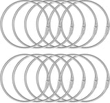 Loose Leaf Binder Rings 2 Inch Smooth Steel Book Rings for Index Cards Flash Cards Receipts Memos Photos and Files Heavy Duty Organizers Loops for Office School and Home Use, 12 Pack