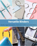 Loose Leaf Binder Rings 2 Inch Smooth Steel Book Rings for Index Cards Flash Cards Receipts Memos Photos and Files Heavy Duty Organizers Loops for Office School and Home Use, 12 Pack