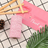 Pink and White Twine String, 328 Feet Christmas Bakers Twine String, 2MM Heavy Duty Packing String for DIY Crafts, Christmas Decoration, Gift Wrapping, Craft Wrapping