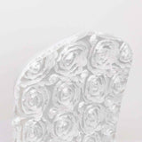 Efavormart Satin Rosette White Stretch Banquet Spandex Chair Cover Dinning Event Slipcover for Wedding Party Banquet Catering