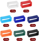 Watch Strap Holder Loop, Rubber Replacement Fastener Rings Silicone Watch Retainers for 16mm Width Watch Band Mix Color 8 Pcs