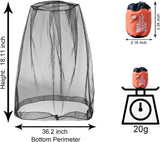 2 Pack Mosquito Head Net Mesh for Insect, Face Neck Fly Netting Hood from Bugs Gnats Noseeums Screen Net for Hiking, Outdoors, Fishing, Gardening, Black